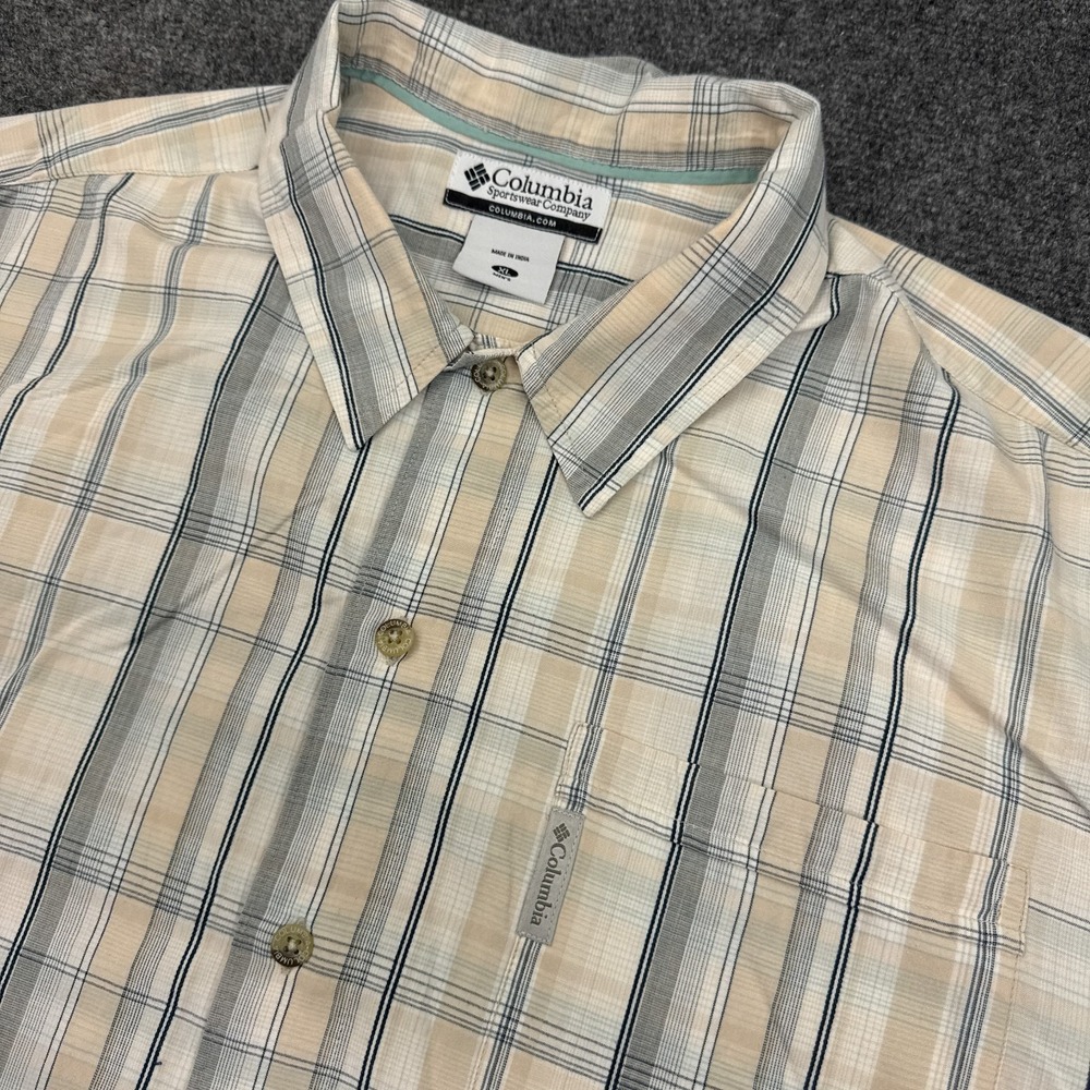 Columbia Button Up‎ Shirt Mens Size XL Plaid Short Sleeve Fishing Outdoors
